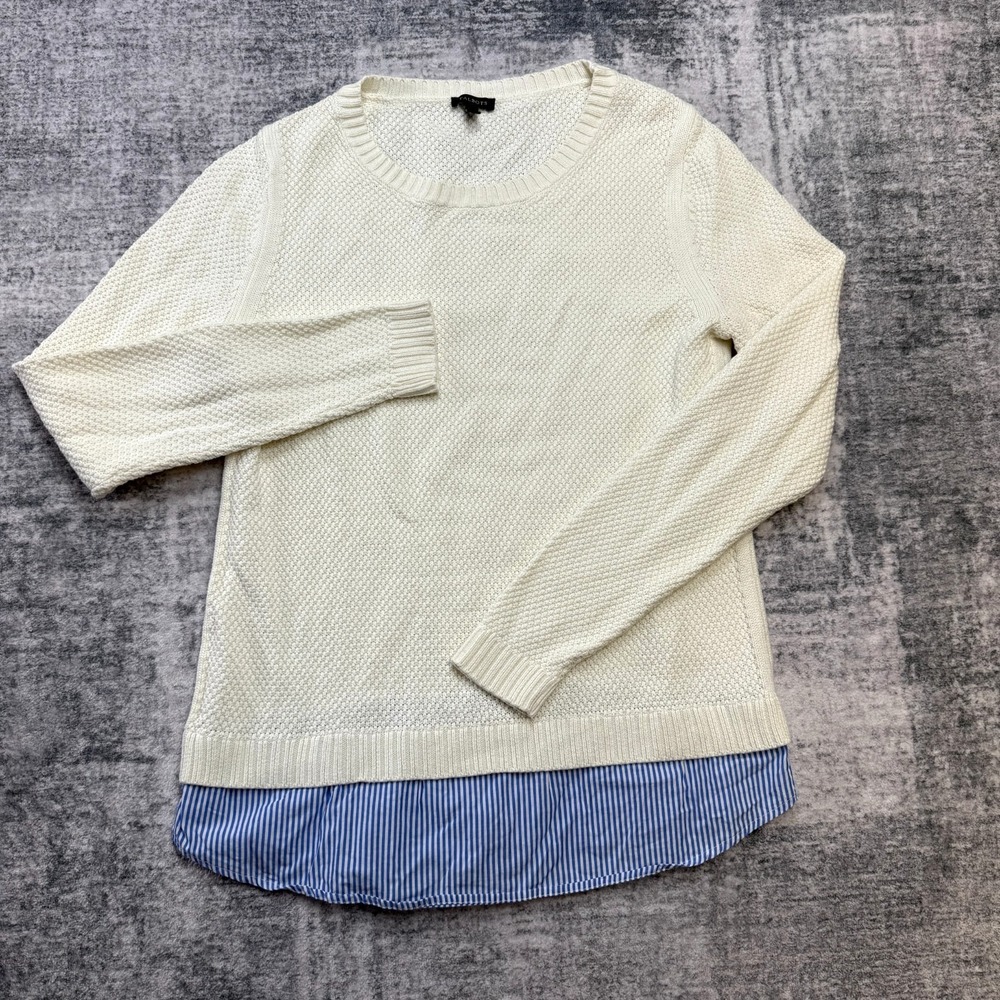 Tablots Sweater Womens Medium Cram‎ Basketweave Tunic Crewneck Layered Shirttail